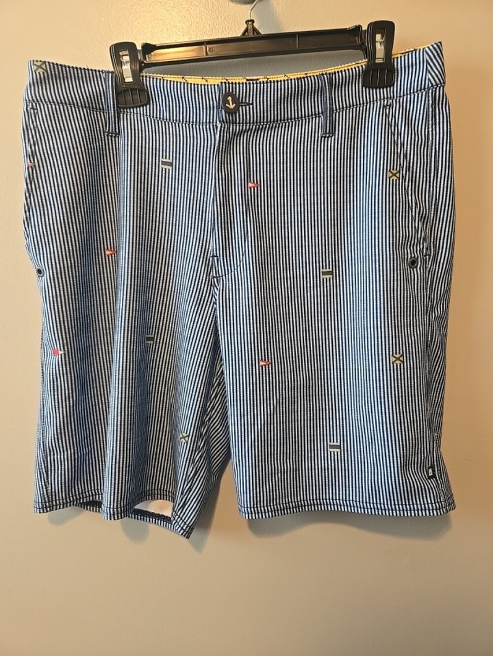 Sperry Men's Swim Shorts Trunks Sz. 32  Blue White Nautical Flags. Boat